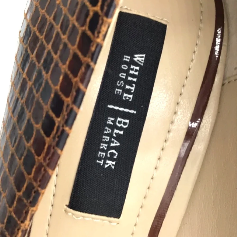 WHBM Chocolate Python Pumps SZ 7.5 - Picture 4 of 5